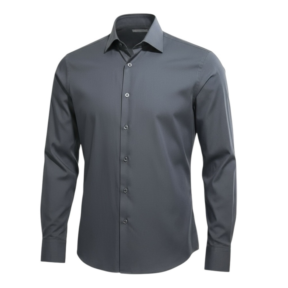 🕴️ ARMANI‎ COLLEZIONI Men’s L Gray Dress Shirt – Italian Power Move